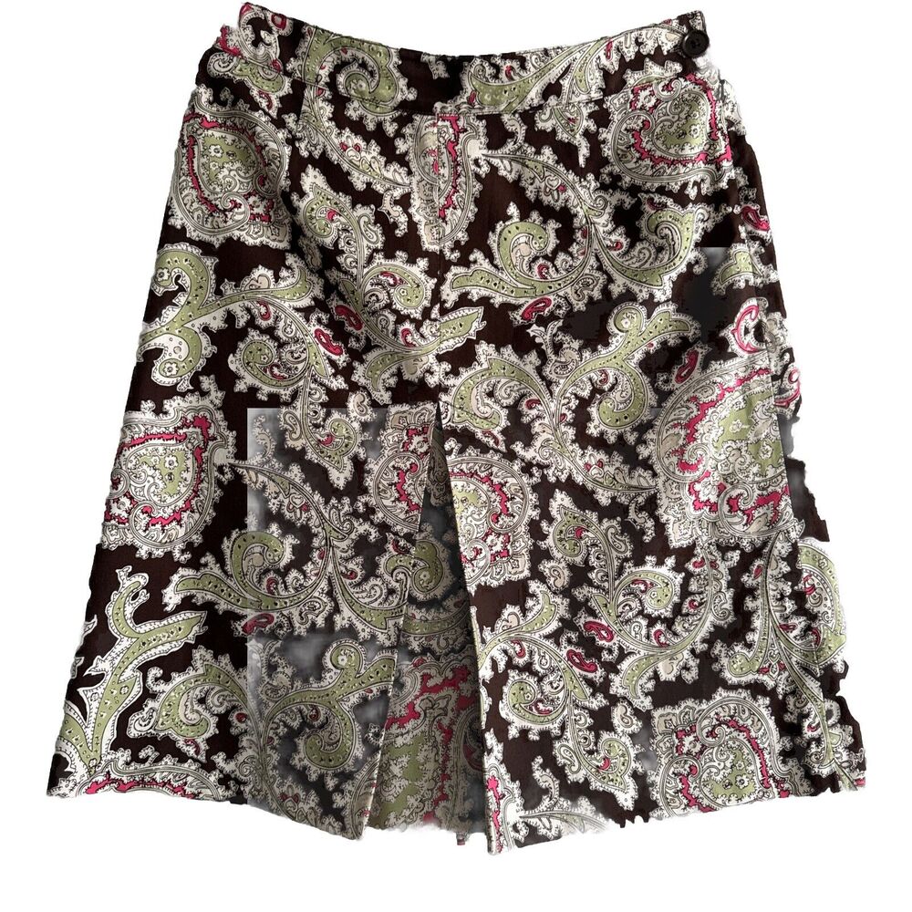 Harold’s Y2K Skirt Vtg Womens Sz 6 Brown Floral Paisley Corduroy Short A…